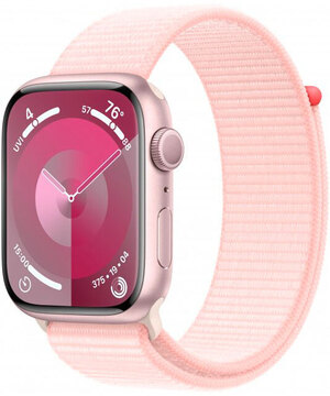 Смарт-годинник Apple Watch Series 9 GPS 45mm Pink Aluminium Case with Light Pink Sport Loop (MR9J3QP/A)