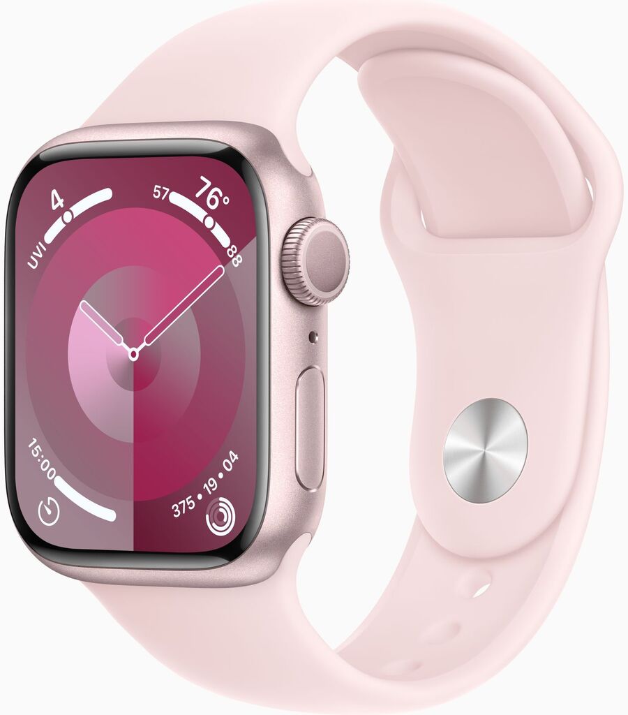 Смарт-годинник Apple Watch Series 9 GPS 41mm Pink Aluminium Case with Pink Sport Band - M/L (MR943QP/A)
