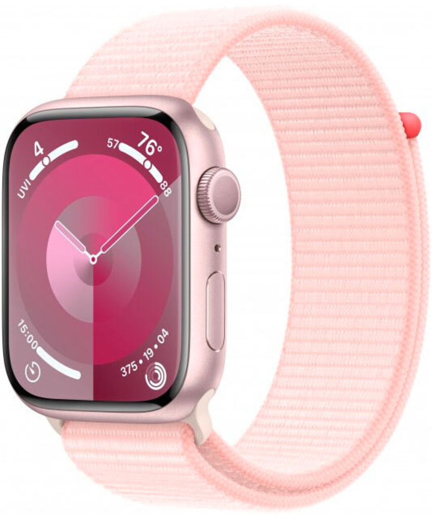 Смарт-годинник Apple Watch Series 9 GPS 45mm Pink Aluminium Case with Light Pink Sport Loop (MR9J3QP/A)